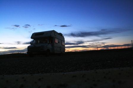 BIK-Theo im Sonnenuntergang